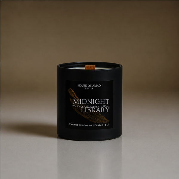 MIDNIGHT LIBRARY | Teakwood, Leather, Cedar